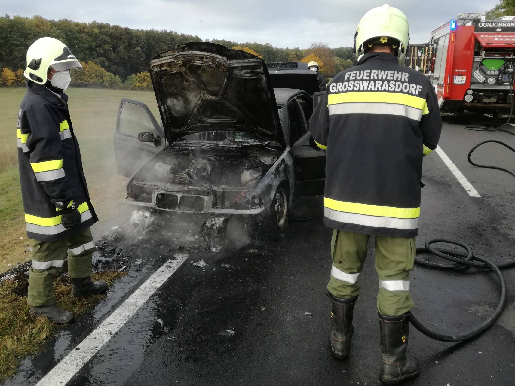 Fahrzeugbrand Richtung Horitschon